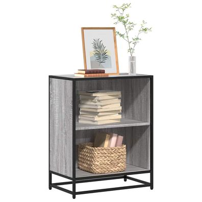 vidaXL Bücherregal Grau Sonoma 60x35x76 cm Holzwerkstoff