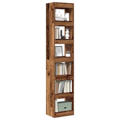 vidaXL Bücherregal/Raumteiler Altholz-Optik 40x30x198 cm