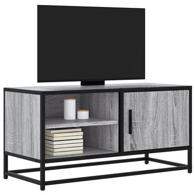 vidaXL TV-Schrank Grau Sonoma 80x34,5x40 cm Holzwerkstoff und Metall