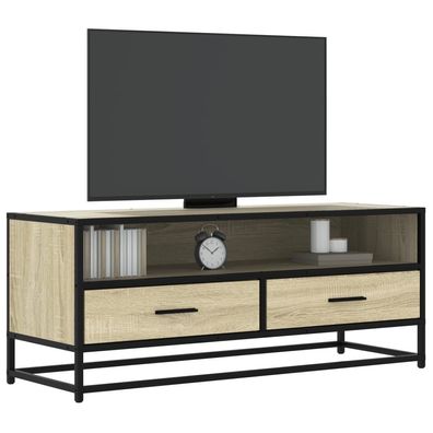 vidaXL TV-Schrank Sonoma-Eiche 100x34,5x40 cm Holzwerkstoff und Metall