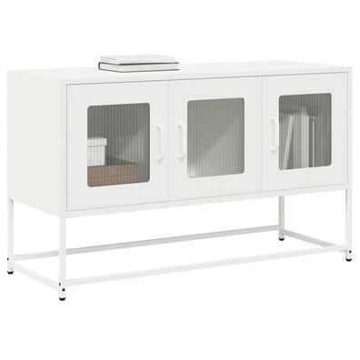 vidaXL TV-Schrank Weiß 100,5x39x60,5 cm Kaltgewalzter Stahl