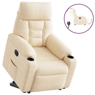 vidaXL Relaxsessel mit Aufstehhilfe Elektrisch Beige Mikrofasergewebe