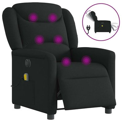 vidaXL Massagesessel Elektrisch Schwarz Stoff