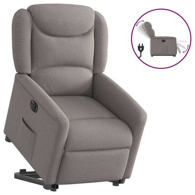 vidaXL Relaxsessel mit Aufstehhilfe Elektrisch Taupe Stoff