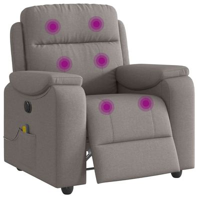 vidaXL Massagesessel Elektrisch Taupe Stoff