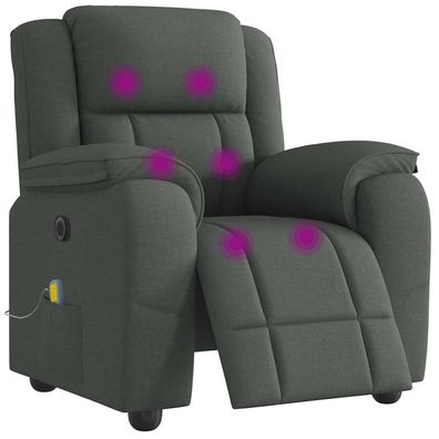 vidaXL Massagesessel Elektrisch Dunkelgrau Stoff