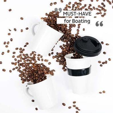 Porzellan TO-GO-CUP inkl. Untersetzer BLACK S038-1403-1-B