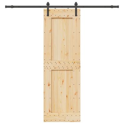 vidaXL Schiebetür mit Beschlag 70x210 cm Massivholz Kiefer