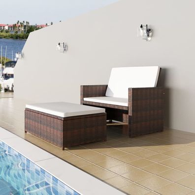 vidaXL Gartensofa Poly Rattan Braun