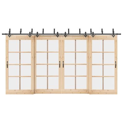 vidaXL Schiebetürbeschlag-Set 427 cm Stahl Schwarz
