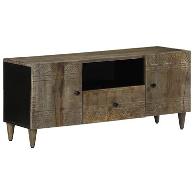 vidaXL TV-Schrank Hellgrau 105x33,5x46 cm Massivholz Mango