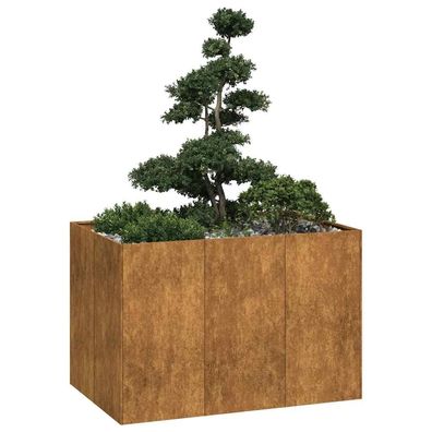 vidaXL Pflanzkübel Rostig 120x80x80 cm Wetterfester Stahl