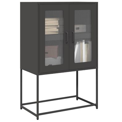 vidaXL Highboard Schwarz 68x39x107 cm Stahl