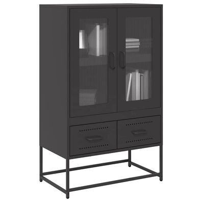 vidaXL Highboard Schwarz 68x39x111,5 cm Stahl