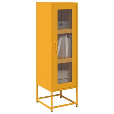 vidaXL Highboard Senfgelb 36x39x123 cm Kaltgewalzter Stahl