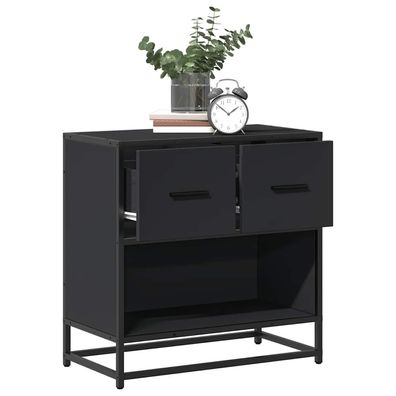 vidaXL Nachttisch Schwarz 60x31x60 cm Holzwerkstoff und Metall