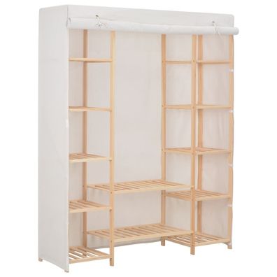 vidaXL Kleiderschrank Weiß 135 x 40 x 170 cm Stoff