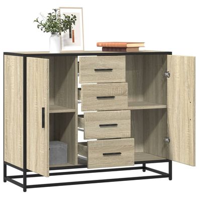 vidaXL Sideboard Sonoma-Eiche 92x35x76 cm Holzwerkstoff