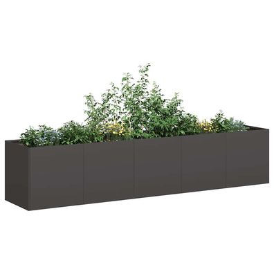 vidaXL Pflanzkübel Schwarz 200x40x40 cm Kaltgewalzter Stahl