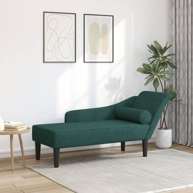 vidaXL Chaiselongue mit Kissen Dunkelgrün Stoff