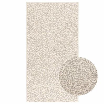 vidaXL Teppich ZIZUR Creme 60x110 cm Jute-Optik Indoor und Outdoor