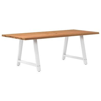 vidaXL Esstisch Hellbraun 220x100x74 cm Massivholz Eiche Rechteckig