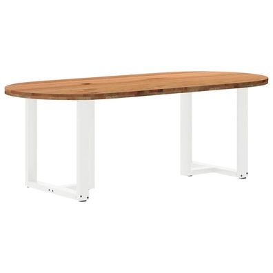 vidaXL Esstisch Hellbraun 220x100x74 cm Massivholz Eiche Oval