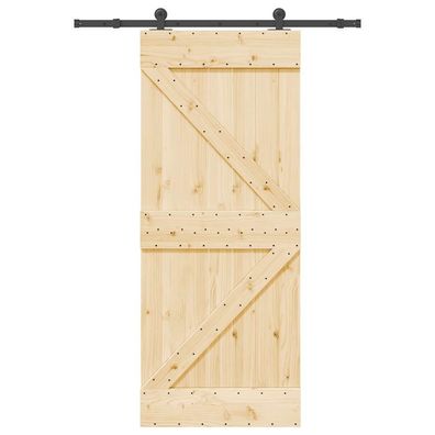vidaXL Schiebetür mit Beschlag 70x210 cm Massivholz Kiefer