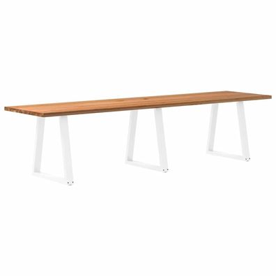 vidaXL Esstisch Hellbraun 320x80x74 cm Massivholz Eiche Rechteckig