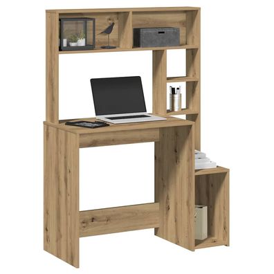 vidaXL Schreibtisch mit Regal Artisan-Eiche 100x45x140cm Holzwerkstoff