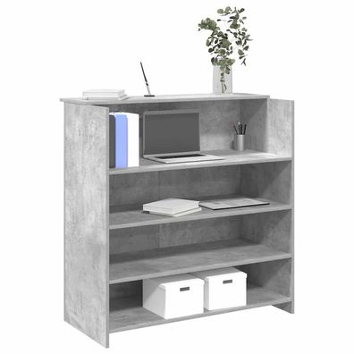 vidaXL Empfangstheke Betongrau 100x50x103,5 cm Holzwerkstoff
