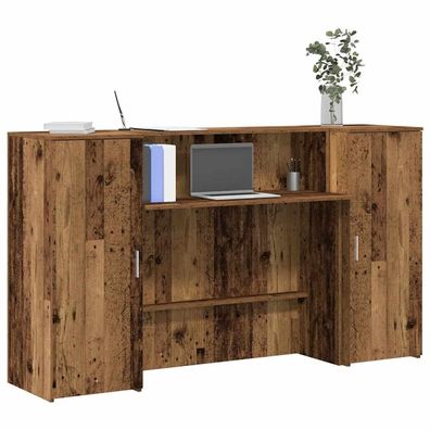 vidaXL Empfangstheke Altholz-Optik 180x50x103,5 cm Holzwerkstoff