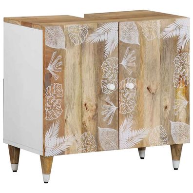 vidaXL Waschbeckenunterschrank 62x33x58 cm Massivholz Mango