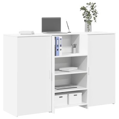 vidaXL Empfangstheke Weiß 155x50x103,5 cm Holzwerkstoff