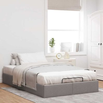 vidaXL Ottoman-Bett ohne Matratze Taupe 120x200 cm Stoff