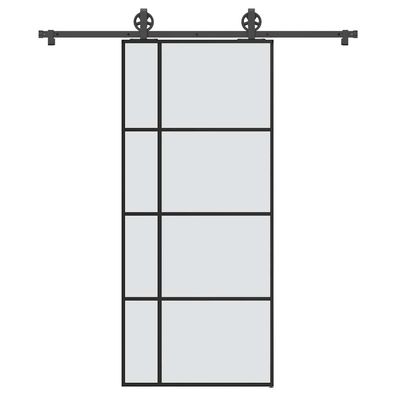 vidaXL Schiebetür mit Beschlag 90x205 cm ESG-Glas & Aluminium