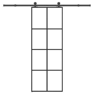 vidaXL Schiebetür mit Beschlag 76x205 cm ESG-Glas & Aluminium