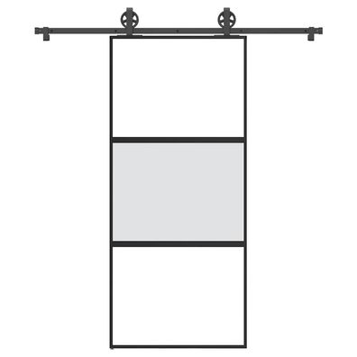 vidaXL Schiebetür mit Beschlag 90x205 cm Hartglas & Aluminium