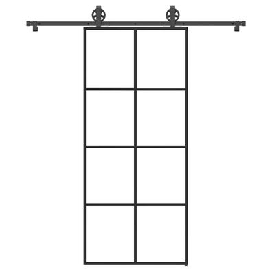 vidaXL Schiebetür mit Beschlag 90x205 cm ESG-Glas & Aluminium