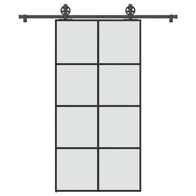 vidaXL Schiebetür mit Beschlag 102,5x205 cm ESG-Glas & Aluminium