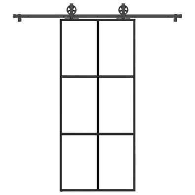 vidaXL Schiebetür mit Beschlag 90x205 cm ESG-Glas & Aluminium