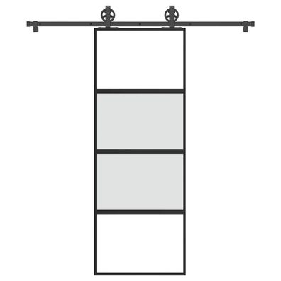 vidaXL Schiebetür mit Beschlag 76x205 cm Hartglas & Aluminium