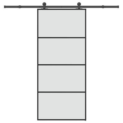 vidaXL Schiebetür mit Beschlag 90x205 cm ESG-Glas & Aluminium