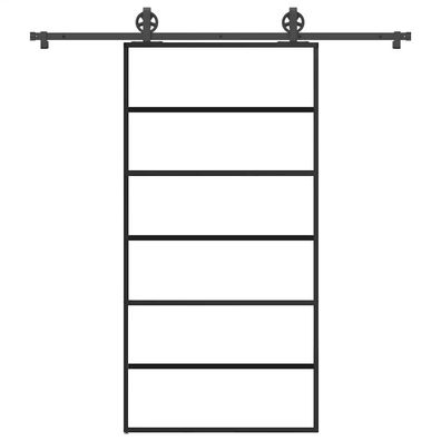 vidaXL Schiebetür mit Beschlag 102x205 cm ESG-Glas & Aluminium