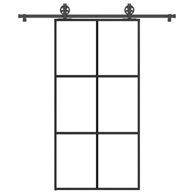 vidaXL Schiebetür mit Beschlag 102x205 cm ESG-Glas & Aluminium