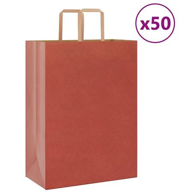 vidaXL Papiertragetaschen 50 Stk. mit Henkeln Rot 32x17x44 cm