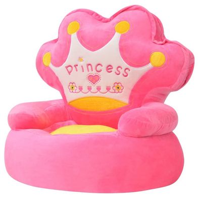 vidaXL Plüsch-Kindersessel Prinzessin Rosa