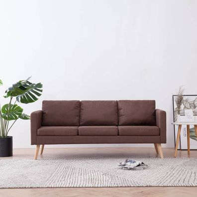 vidaXL 3-Sitzer-Sofa Stoff Braun