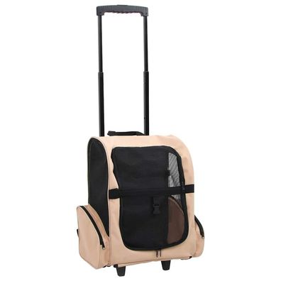 vidaXL Trolley für Haustiere 3-in-1 Faltbar Beige