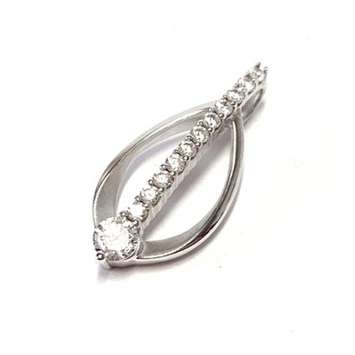 eleganter Anhänger 333/- Weißgold mit Zirkonia poliert